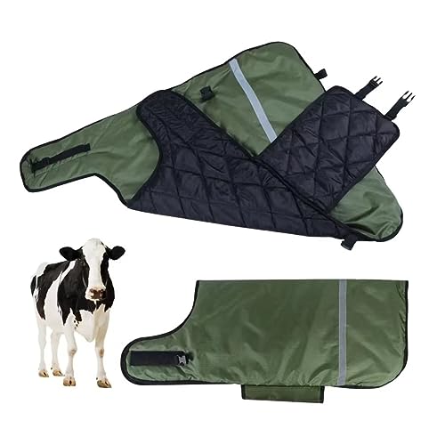 Calf Blanket Warm Clothesfor Cow Calves Calf Saver Coat Warmming Jacket Vest Keep Cow Goat Warm Thickend Windproof Belly Protection 1PCSGreen