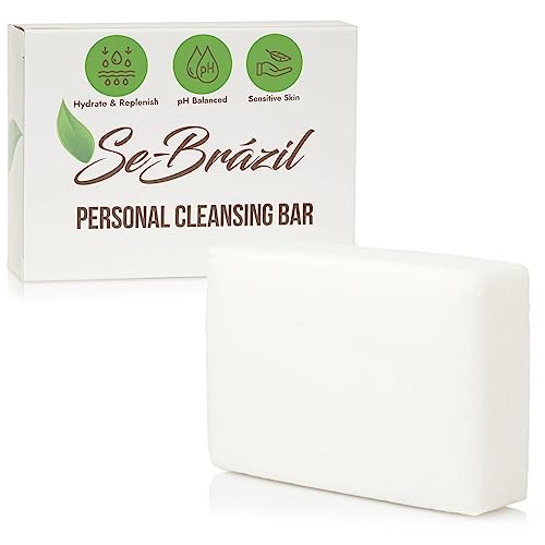 Personal Cleansing Bar by Se-Brázil All Natural Soap-Free Organic Ingredients for Intimate Cleansing and Hydration, Cleansing Bar for Sensitive Skin, Body Odor and pH Balance, Fragrance-Free