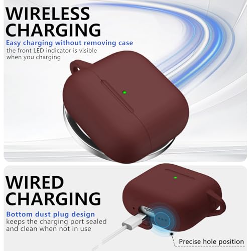 Image of Ljusmicker for AirPods 4 Case 2024 with Cleaner Kit,Wine Red