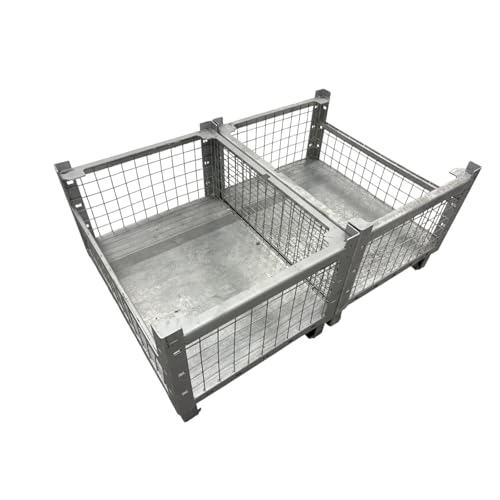 EMPULA Gitterbox Stapelbar, 800x600x500 mm, 650 kg Traglast, Verzinkt, 5-Fach Stapelbar