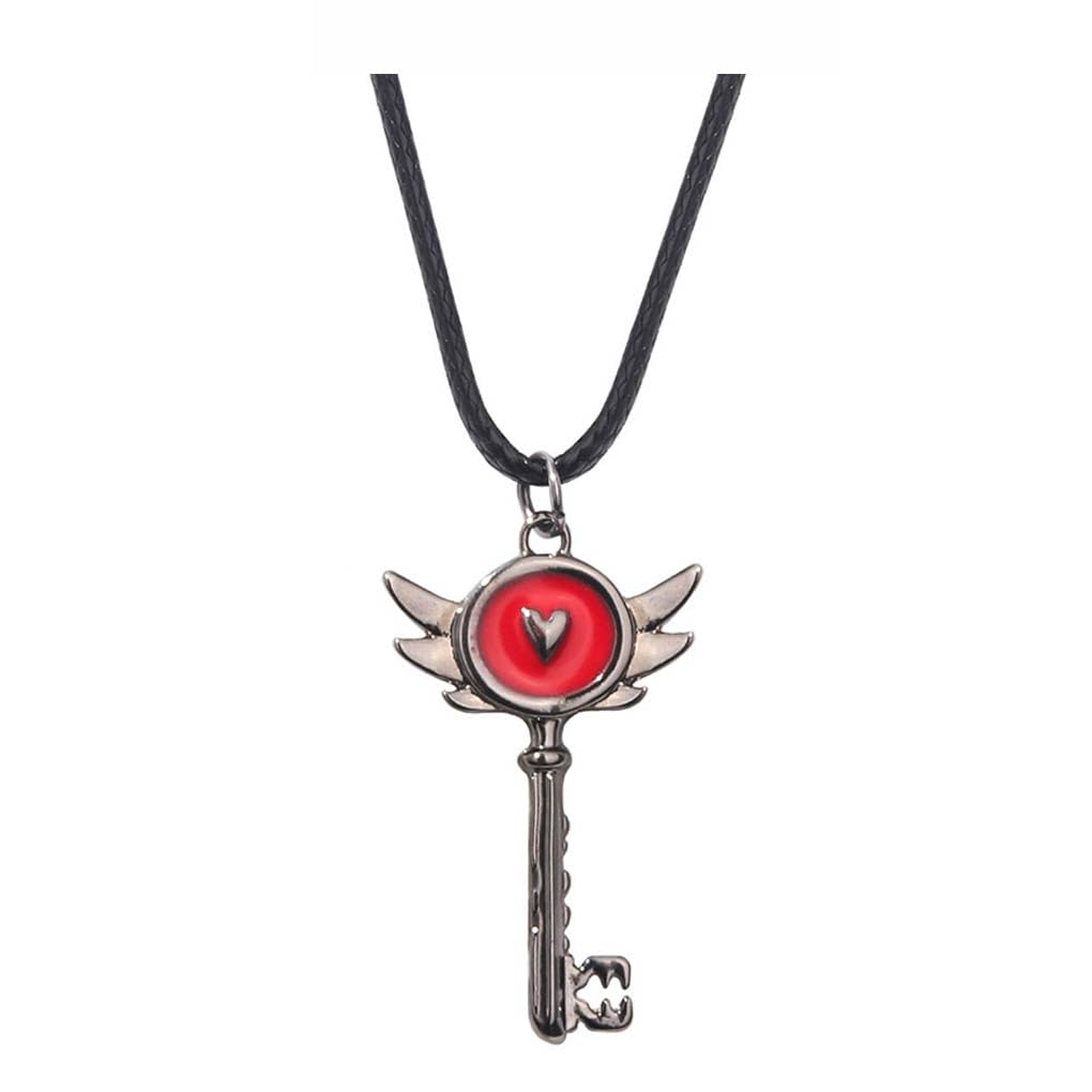 Hazbins Hotels Halskette Cartoon Hazbins Hotels Angel Dust Figur Cosplay Necklace Accessories Anhänger Jewelry Halskette in Form Eines Schlüssels