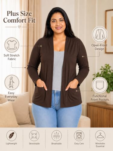 Image of In Love Women's Solid Open Front Shrug with Pockets