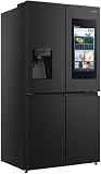 Hisense Pureflat Eclipse RQ760N4IFE Plumbed Total No Frost American Fridge Freezer - Black - E Rated - 4