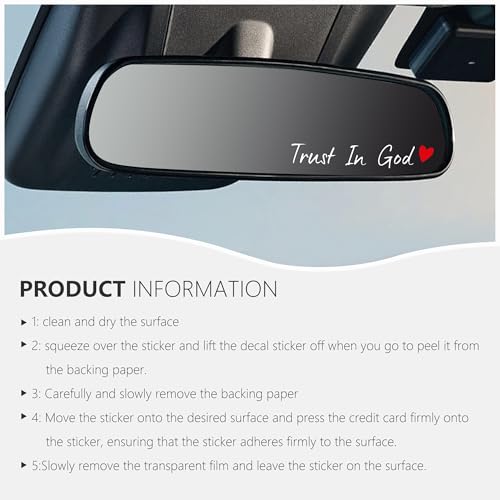 Image of 4pcs Waterproof White Trust in God Rearview Mirror Sticker Car Decals | Trust in God Rear View Mirror Accessories Auto Stickers And Decals Suitable for Most Cars, Trucks, Motorcycles, SUVs, Cups