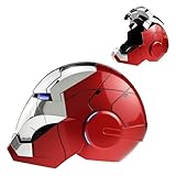 Iron Hero MK 5 1:1 Wearable Helmet-Silver Mask for Man-with Voice&Touch & Remote Control, LED Eyes & Realistic Sound Effects-Cosplay & Collectible Prop Gift for Adults and Teens