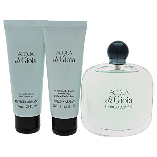Amazon.com : Giorgio Armani Acqua Di Gioia 3 Peice Gift Set Edp Spray for  Women, Fresh Shower Gel, Moisturizing Perfumed Body Lotion, 3 Count :  Beauty \u0026 Personal Care