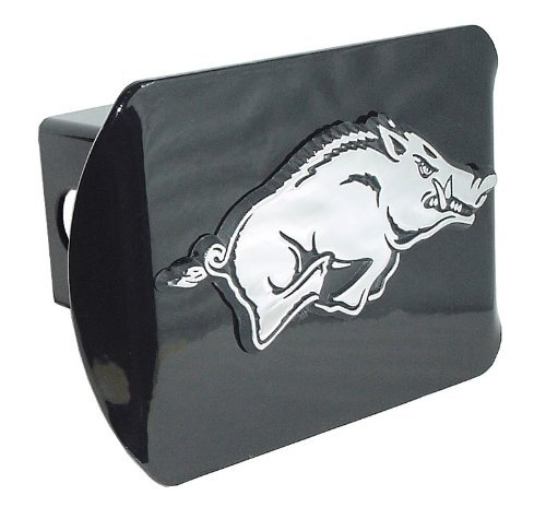 University Of Arkansas Razorbacks "Black With Chrome Running Hog Emblem" Ncaa College Sports Metal Trailer Hitch Cover Fits 2 Inch Auto Car Truck Receiver #TOP5