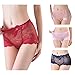 Produktbild Creator2018 Damen Unterhose Spitze Höschen Panties Damen Hipsters 4er Pack (Pink Rosa Blau Rot XL)