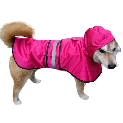 Dog Raincoat Waterproof Reflective Slicker – Lightweight Breathable Hooded Poncho Rain Coat Jacket with Adjustable Belly Strap and Leash Hole for Small Medium Large Dogs (Pink, Medium) Dog Raincoat Waterproof Reflective Slicker – Lightweight Breathable Hooded Poncho Rain Coat Jacket with Adjustable Belly Strap and Leash Hole for Small Medium Large Dogs (Pink, Medium)
