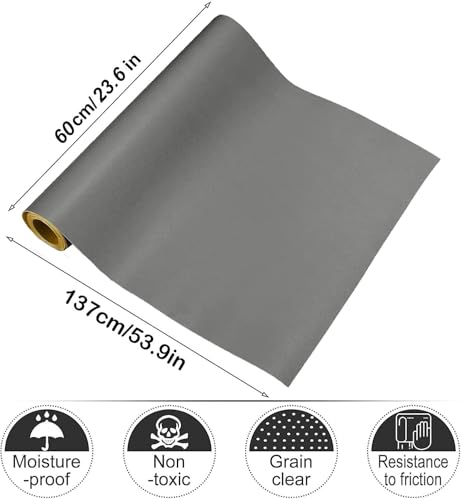 Miniatura 2 de Ajxwde Parche De Piel Autoadhesivo, 60 X 137cm Reparación De Cuero Parches, Cuero Adhesivo, Escai Para Tapizar Adhesivo Para Tapizar Sofás, Asientos De Coche, Muebles Gris