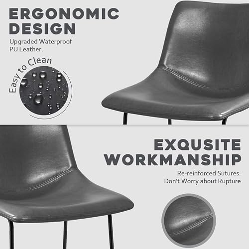 Image of Waleaf Dining Chairs Set of 4, 18 inch Faux Leather Counter Height Bar Stools