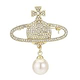 Brooch 2 Pcs Rhinestone Pearl Brooches Jupiter Saturn Clothing Pin Suit Accessories Corsage