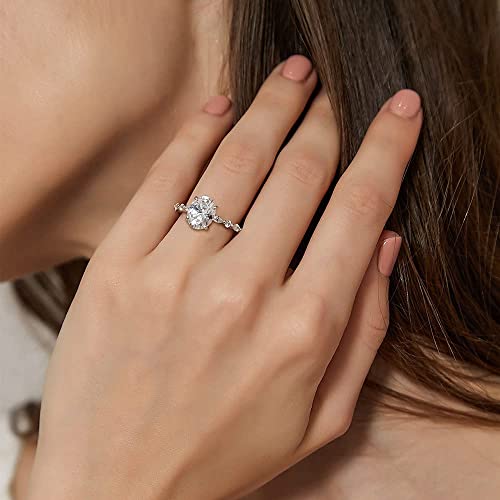 925 Sterling Silver Luxury Ring Oval Cut Cubic Zirconia Engagement Rings Promise Rings for Women4