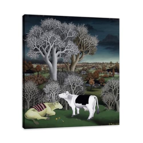 Tableau de vaches Ivan Generalic décoration murale moderne toile 50x60cm salon