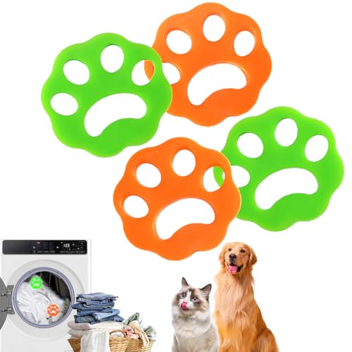 Ruayia 4 Stücke Tierhaarentferner Waschmaschine, Fusselbälle Waschmaschine, Katzenhaarentferner Waschmaschine, Wiederverwendbarer Tierhaarentferner, Silikon Haarfänger Entfernt - Stil 2