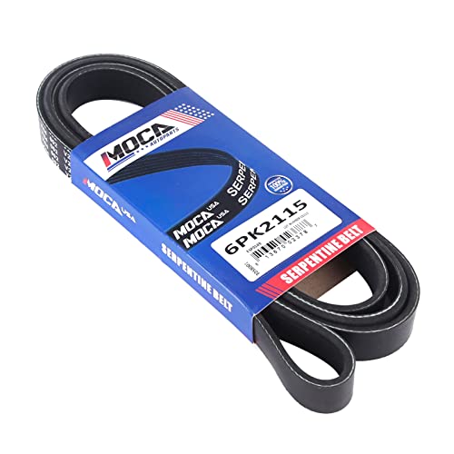 Image of MOCA 6PK2115 Serpentine Belt Fits 06-11 for Buick Lucerne for Cadillac DTS 4.6L & 04-05 for Ford F-150 4.6L 5.4L & 16-17 for Honda HR-V 1.8L & 07-08 for Porsche 911 3.6L & 05-08 Boxster 2.7L