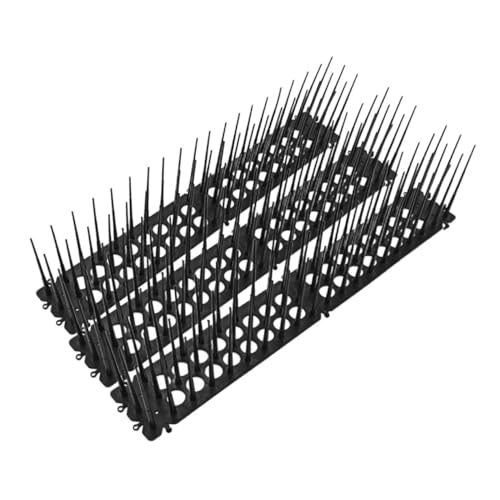 Didiseaon 3 Piezas Pinchos Antipájaros de Plástico para Vallas y Tejados de Negras Espinas Resistentes la Intemperie para Disuasión Segura y Duradera de Gorriones y Ardillas Exteriores