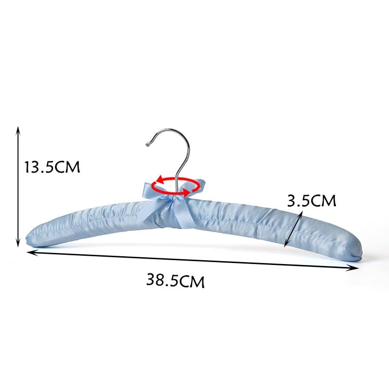 Wieszak na wyściełane ubrania 10 szt., Wieszak na ubrania w satynowe, Wieszaki na sukienki z gąbką, Wieszak na suknie ślubne, 38 cm