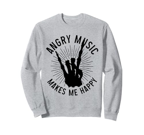 Angry Music, cabeza de metal, fan del metal, divertido Sudadera