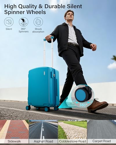 Image of Hanke 20 Inch Expandable Carry On Luggage, Hard Shell with Side Hook