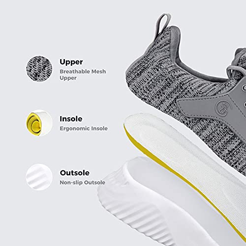 Image of Flysocks Womens Breathable Walking Shoes-Resistant Sport Tennis Shoes Fabric Lightweight Comfortable Casual Shoes Slip On Work Fitness Cycling Travel Sneakers, A- Gray Mix, 7.5