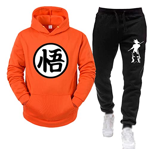 Dragon Ball Ropa Deportiva Informal para Unisex Anime Goku Sudadera con Capucha Jogger Pantalones...