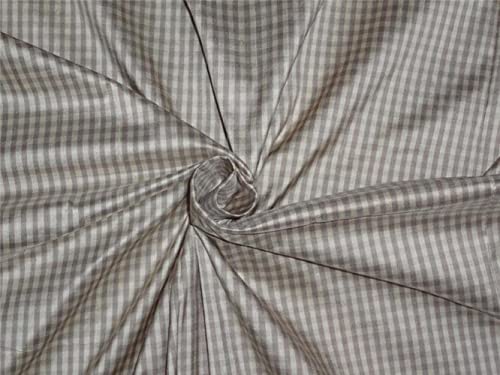Silk Dupioni à carreaux lilas : la noblesse d'un tissu en soie naturelle de 137 cm pour haute couture