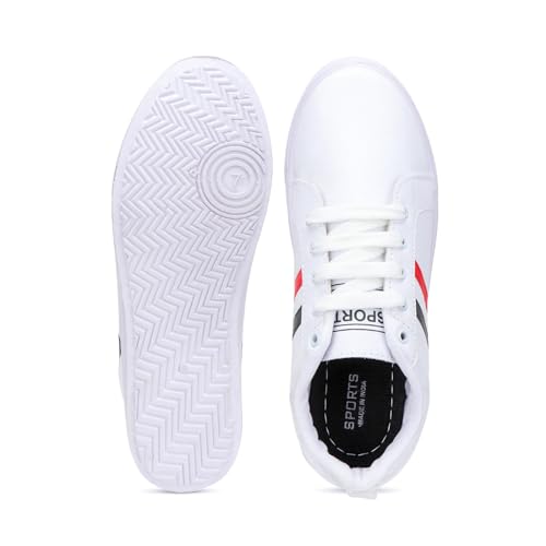 Image of Generic Trendy Men's Sneaker Casual White Shoes (8 UK, Medium Width) - Sports, Walking, Running, Gym - Autumn, Spring