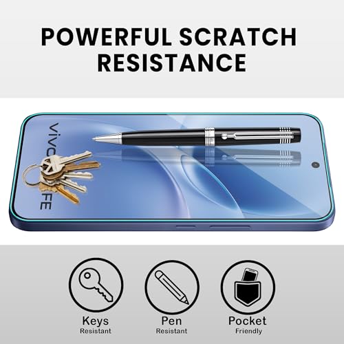 Image of ArmourPro Tempered Glass for Vivo V70 FE - 9H Screen Protector with Black Border, Anti Scratch, Edge-to-Edge Coverage, HD Clarity, Smooth Touch, Case Friendly | Black
