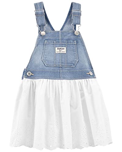 OshKosh B'Gosh World'S Best Overalls, Suéter Blanco Denim, 9 Meses para Niñas
