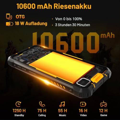 OUKITEL WP23 Pro Outdoor Handy Ohne Vertrag - 16(8+8) GB RAM +128GB ROM, Android 13 Outdoor...