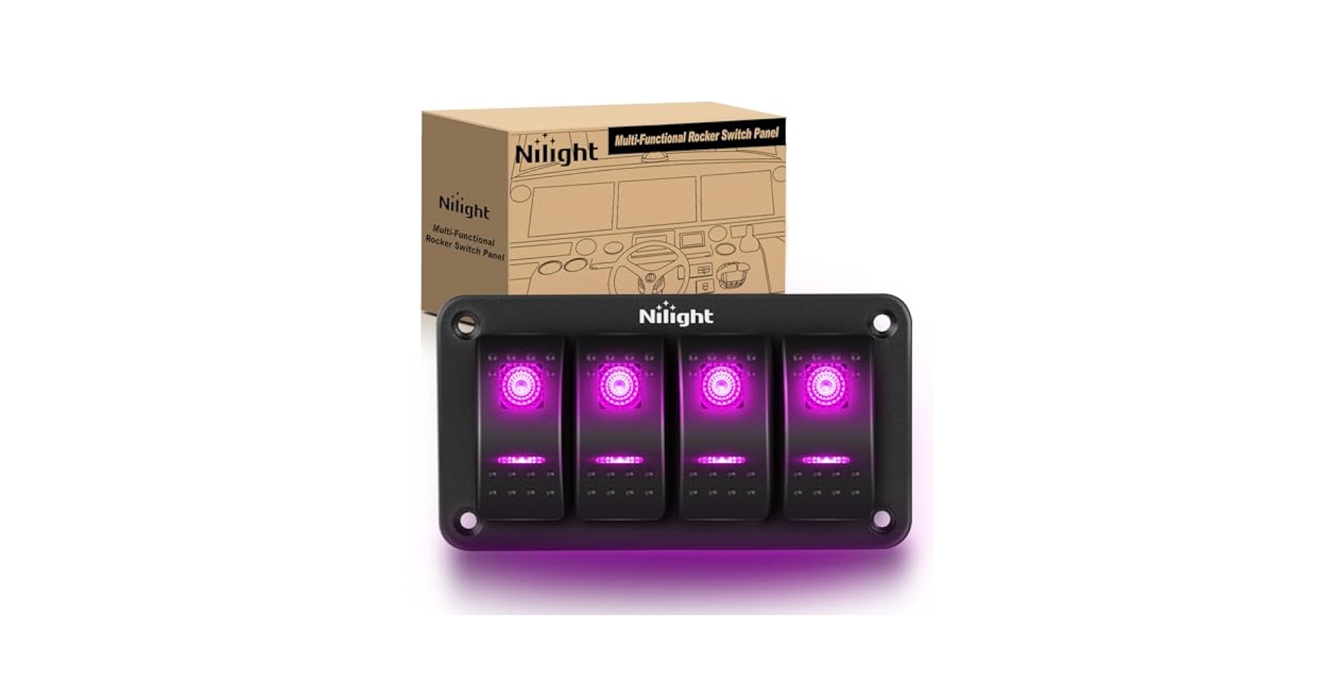 Amazon.com: Nilight 4 Gang Rocker Switch Panel with Purple