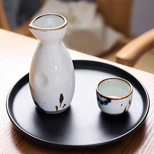 Sake Set Ceramic Japanese Sake Set Of 7 Include 1Pc Sake Bottle 6Pcs Sake Cups For Hot Or Cold Sake At Home Or Restaurant #TOP6