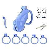 Blauer Keuschheitskäfig CB Lock XL für Männer Penis und Hodenkäfig zur BDSM Fesseln & Bondage mit 3D-gedrucktem Chastity Cage für extreme Sissy-Erfahrungen