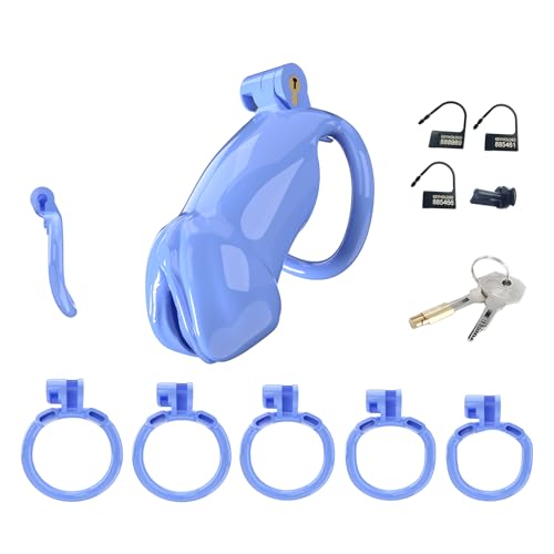 Blauer Keuschheitskäfig CB Lock XL für Männer Penis und Hodenkäfig zur BDSM Fesseln & Bondage mit 3D-gedrucktem Chastity Cage für extreme Sissy-Erfahrungen