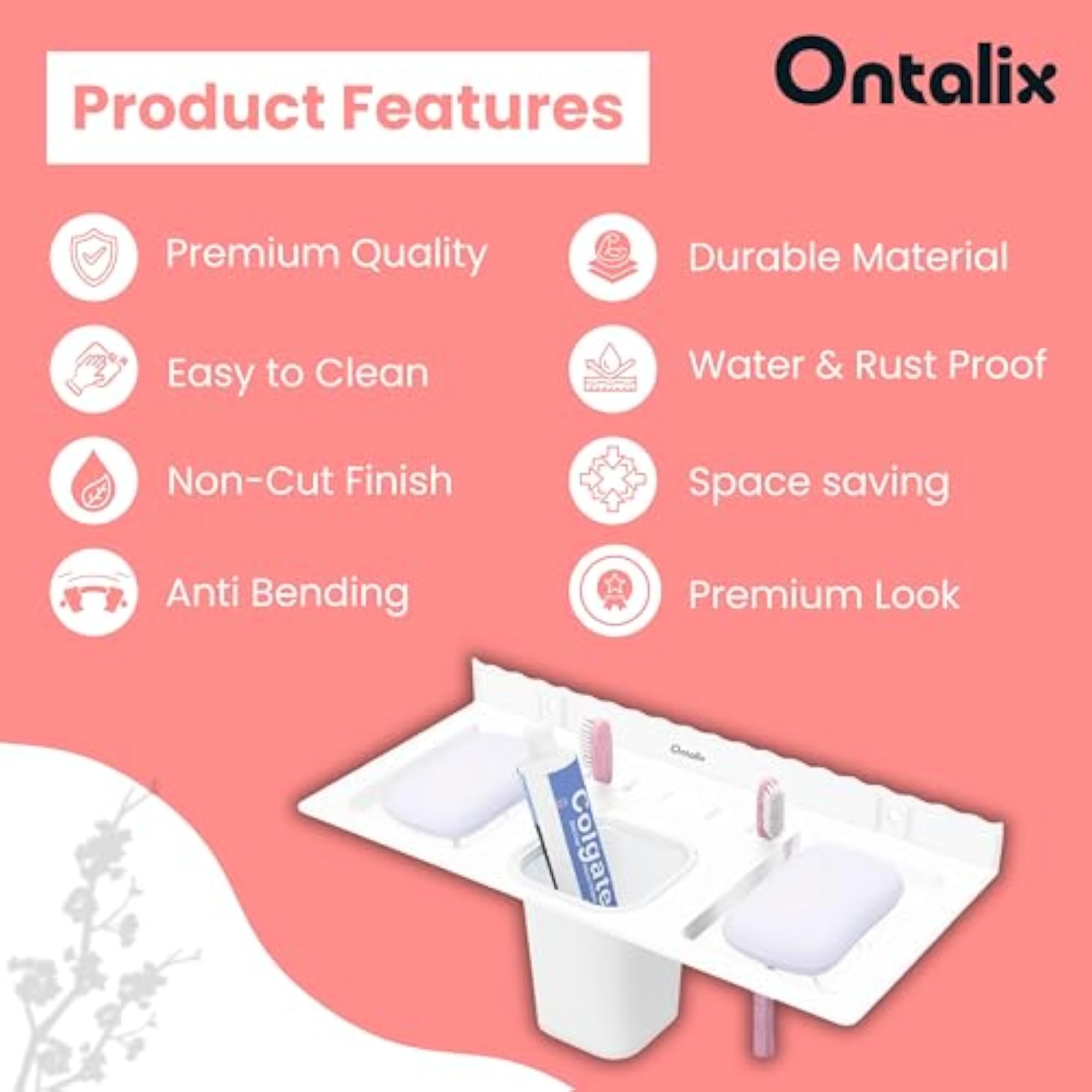 Unbreakable ABS Soap Dish Wall Mounted Organizer