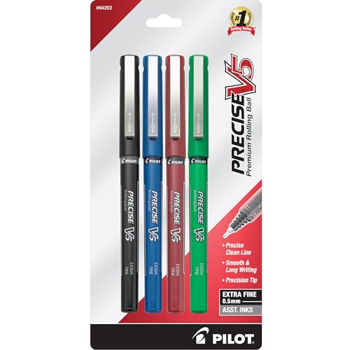 PILOT Precise V5 Capped Rollerball Pens, Assorted Colors, Pack of 4 - image 1