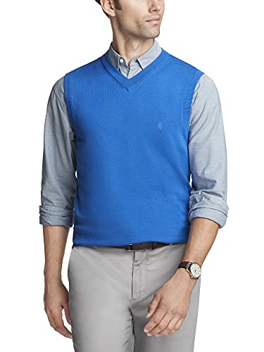 Image of Izod Men's Big and Tall Premium Essentials Solid V-Neck 12 Gauge Vest Pullover
