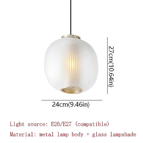 Chandelier en verre lanterne rétro suspension métal culot E26 réglable