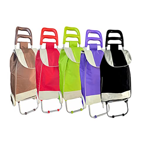 Cultimo Einkaufstrolley klappbar mit 2 Rollen, Shoppingtrolley, Tasche zum Einkaufen 40L (Schwarz) – Bild 3