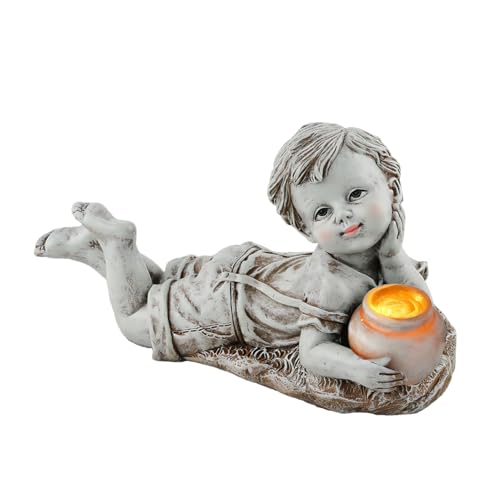 Generisch Gartenharz Kinderkulptur, Garten Solar Kinderfiguren -...