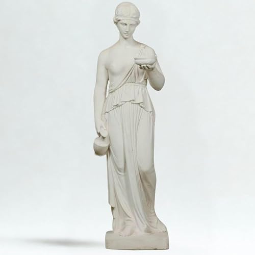 Pda Girls White Classic Stone Hebe Woman Statue With A Tea Set