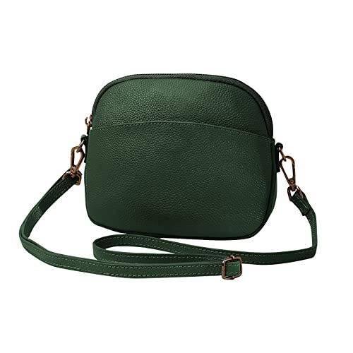 FANDARE Piel Genuina Bolsos Bandolera Cuerpo Cruzados Mujer Bolsas de Mensajero Escuela Shopper Crossbody Bag Verde