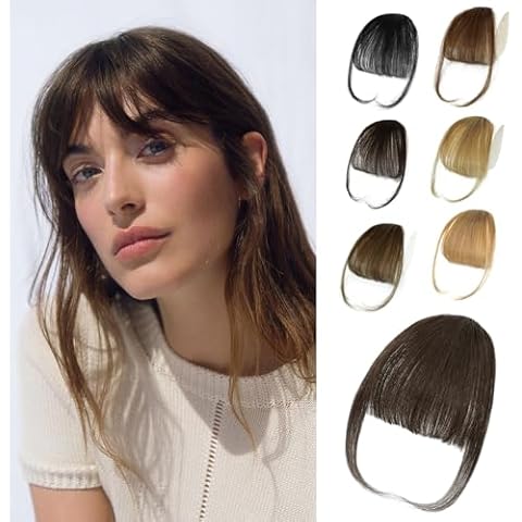 NAYOO Clip-in Human Hair Bangs Cover