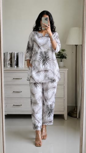 Image of RANGRIKA.in Co-ord Set for Women Stylish | Kurta Set for | Short Kurti with Palazzo | Ethnic Jaipuri Kurti Set | Kurti Palazzo Set | Salwar Suit