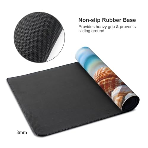 Tapis de Souris La Plage Norco 900x300x3 MM Grand Tapis Souris XXL, Tapis de Bureau sous Main avec Base en Caoutchouc antidérapante, Tapis Souris pour Clavier et Bureau, Decoration Maison S-292 – vue 2