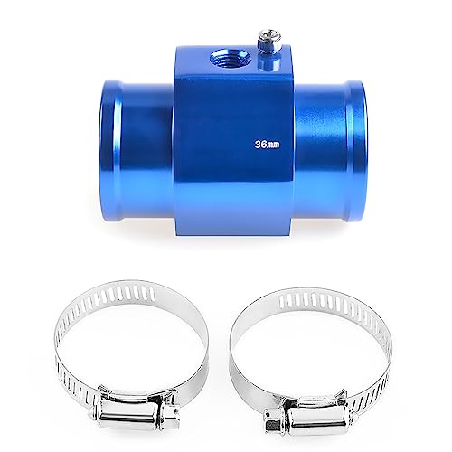 Aluminum Water Temp Joint Pipe, Blue, 36mm