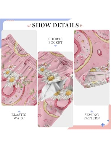 ZZKKO Flower Donuts Pink Boys Pants for Kids Jogger Pants with Pockets S4