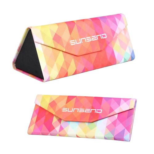 Image of Glasses Case, Foldable Eyeglass Case, Portable Sunglasses Case, Fashionable PU Hard Shell Glasses Case for Men Women