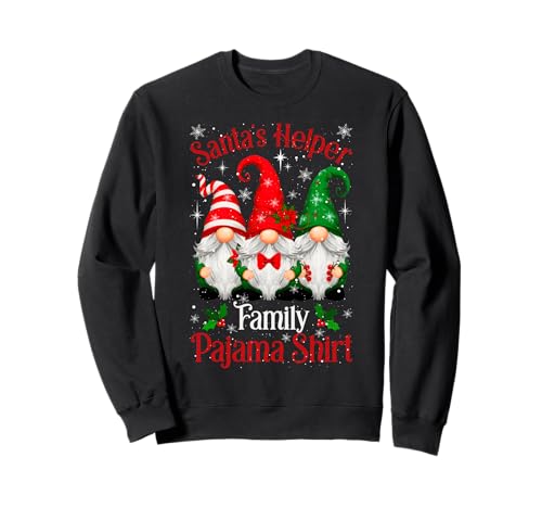 Pijama Familiar de ayudante de Papá Noel: Pijama de gnomos Sudadera